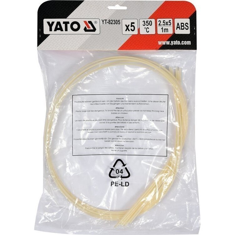 Plastiko suvirinimo juosta terpolimeras (ABS) 2.5x5mm 5х1m YT-82305