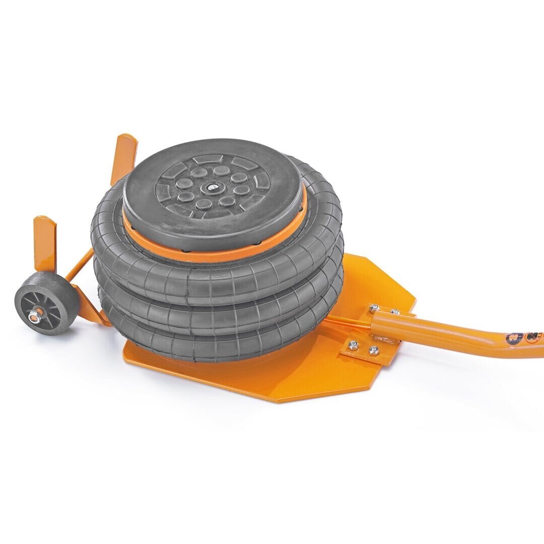 Pneumatinis domkratas su ratukais 3.5T 150-400mm + apsauginė guma 12070G 2 Pneumatinis domkratas su ratukais 3.5T 150-400mm + apsauginė guma 12070G 2