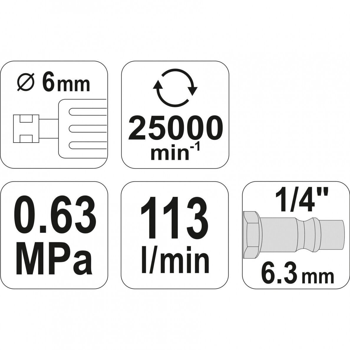 Pneumatinis šlifuoklis tiesinis 1/4"YATO (YT-09632) 4