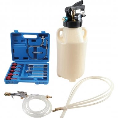 Pneumatinis tepalo užpylimo ir išsiurbimo įrenginys su adapteriais Pneumatinis tepalo užpylimo ir išsiurbimo įrenginys su adapteriais