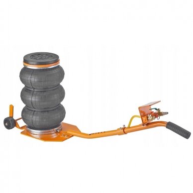 Pneumatinis domkratas su ratukais 3.5T 150-400mm + apsauginė guma 12070G