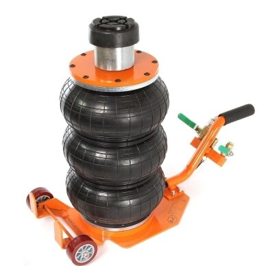 Pneumatinis domkratas su trumpa rankena su ratukais 3.5T 135-410mm + paaukštinimas B80141 1
