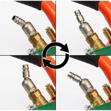 Pneumatinis domkratas su trumpa rankena su ratukais 3.5T 135-410mm + paaukštinimas B80141 6