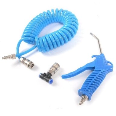 Prapūtimo pistoletas su spiraline žarna 4x6mm PU Prapūtimo pistoletas su spiraline žarna 4x6mm PU