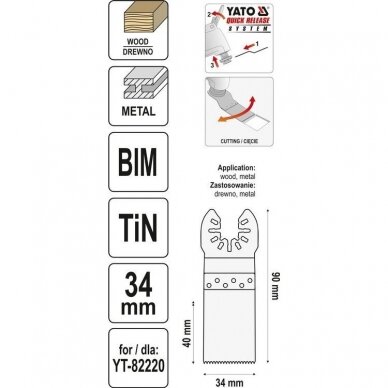 Priedas daugiafunkciniam įrankiui BIMETAL-TIN 1vnt. 3 Priedas daugiafunkciniam įrankiui BIMETAL-TIN 1vnt. 3