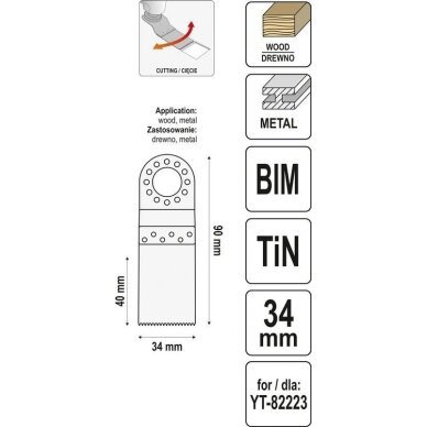 Priedas daugiafunkciniam įrankiui BIM-TIN 90/34mm 3
