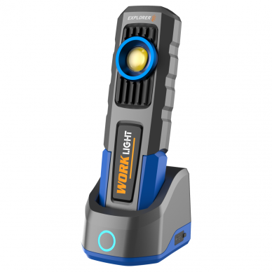 Prožektorius darbo LED SMD + COB LED įkraunamas vartomas su belaidžiu įkrovimu
