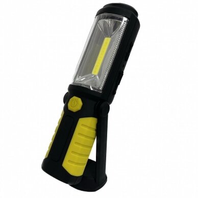 Prožektorius darbo COB LED + LED įkraunamas vartomas 3W+1W 1 Prožektorius darbo COB LED + LED įkraunamas vartomas 3W+1W 1