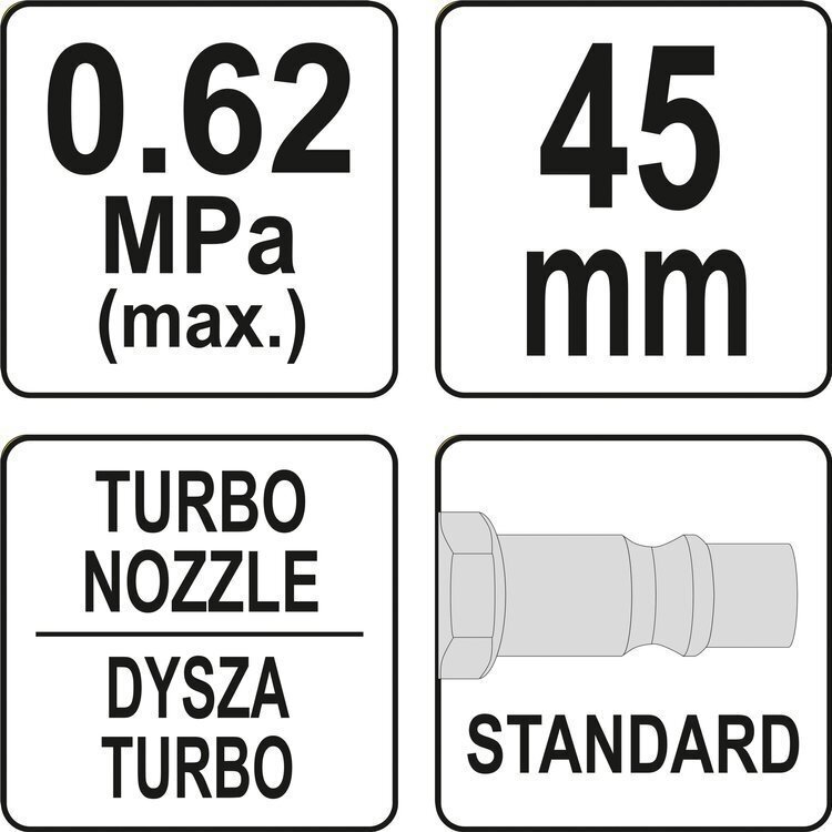 Prapūtimo pistoletas su turbo purkštuvu 1/4" 45mm 2 Prapūtimo pistoletas su turbo purkštuvu 1/4" 45mm 2