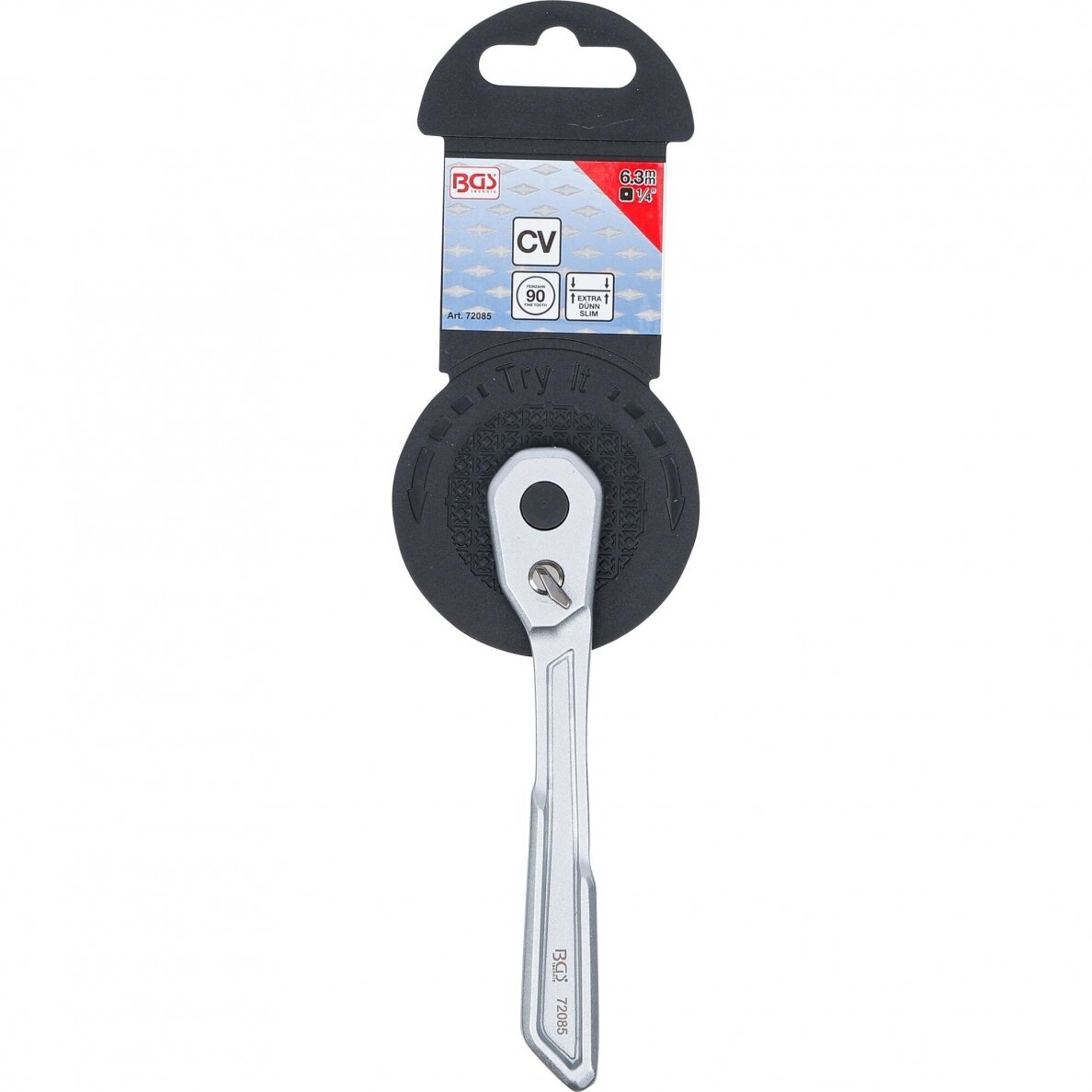 Terkšlė ypač plona 1/4" 90d. L-131mm 72085 5