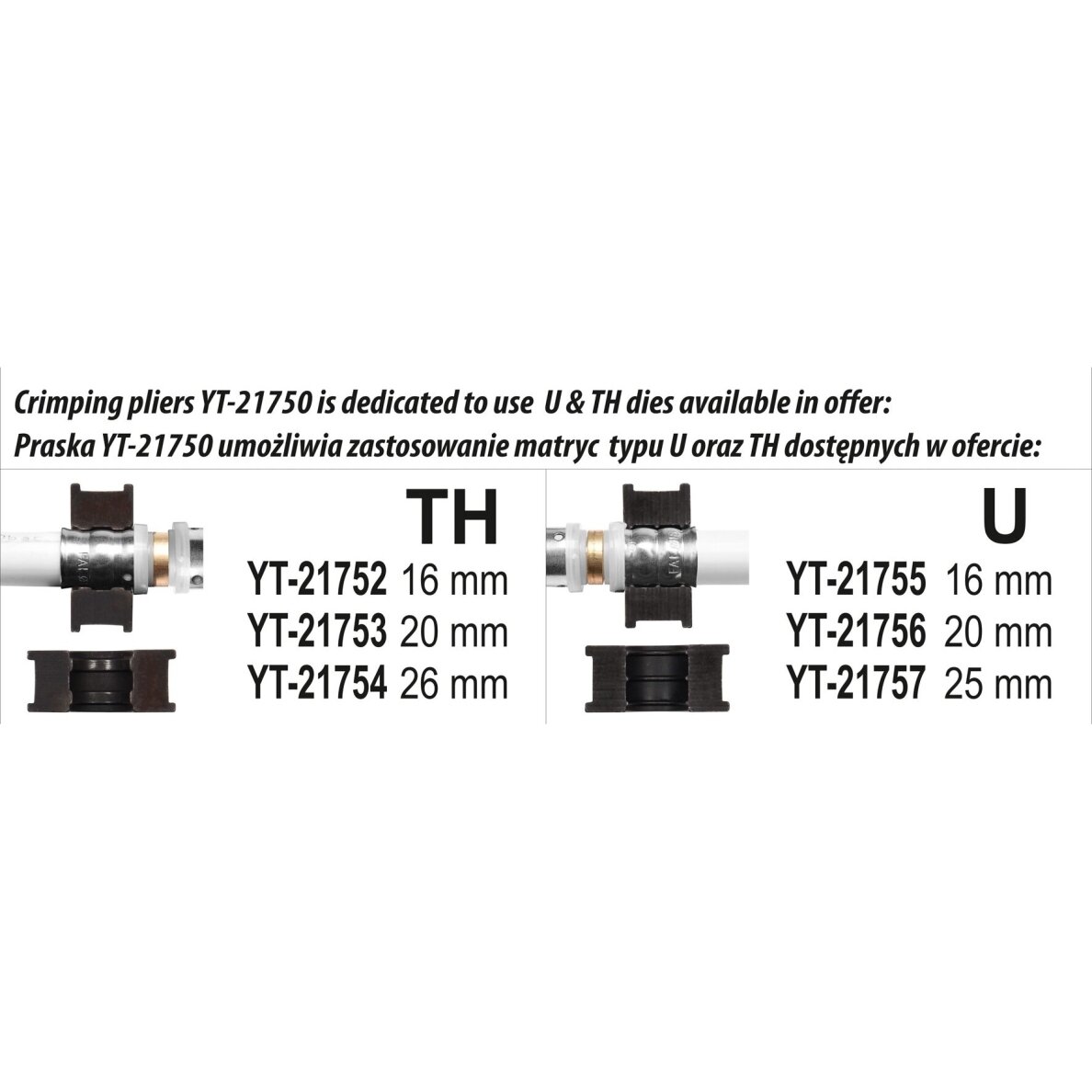Replės vamzdžių antgalių presavimui 16-26mm PE-RT/Al/PE-RT ir PEX-Al-PEX 5 Replės vamzdžių antgalių presavimui 16-26mm PE-RT/Al/PE-RT ir PEX-Al-PEX 5
