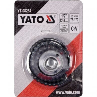 Raktas tepalo filtrui dviguba grandine 1/2" 75-170mm Raktas tepalo filtrui dviguba grandine 1/2" 75-170mm