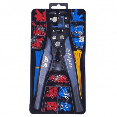 Replės jungčių užspaudimui 0.2-6mm² su rinkiniu 260vnt. S10567 Replės jungčių užspaudimui 0.2-6mm² su rinkiniu 260vnt. S10567