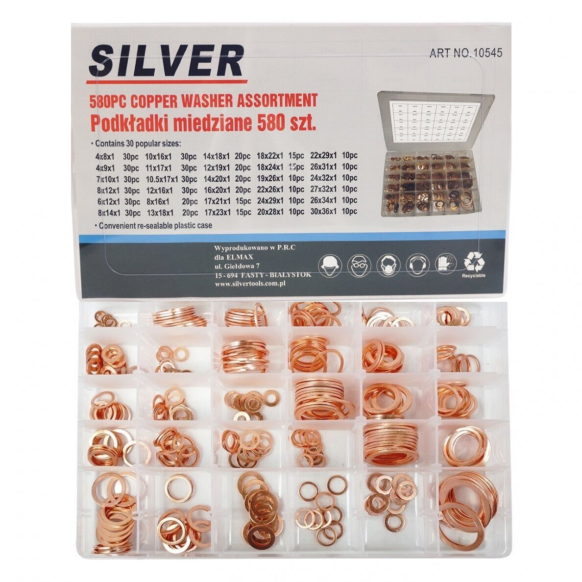 Sandarinimo žiedų rinkinys varinių 500vnt. (3.5-30mm) S10545 Sandarinimo žiedų rinkinys varinių 500vnt. (3.5-30mm) S10545