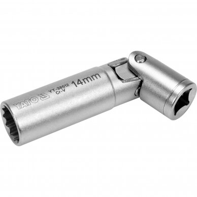 Šarnyrinė galvutė kaitinimo žvakėms 14mm 3/8" Šarnyrinė galvutė kaitinimo žvakėms 14mm 3/8"