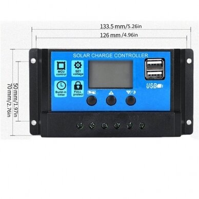 Saulės panelė 12W 12V su įkrovikliu ir priedais 4 Saulės panelė 12W 12V su įkrovikliu ir priedais 4