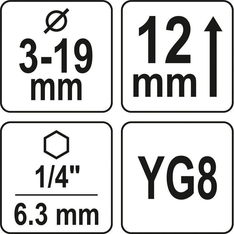 Šerpetų šalinimo įrankis Ø3-19mm 4 Šerpetų šalinimo įrankis Ø3-19mm 4