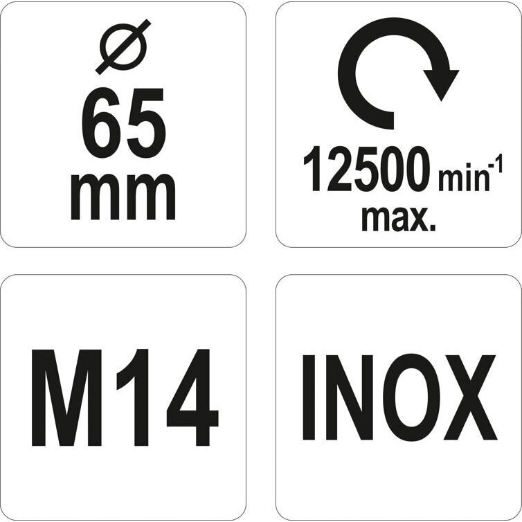 Vielinis šepetys puodo tipo variuotas nerūdijantis plienas inox 65mm M14 3 Vielinis šepetys puodo tipo variuotas nerūdijantis plienas inox 65mm M14 3