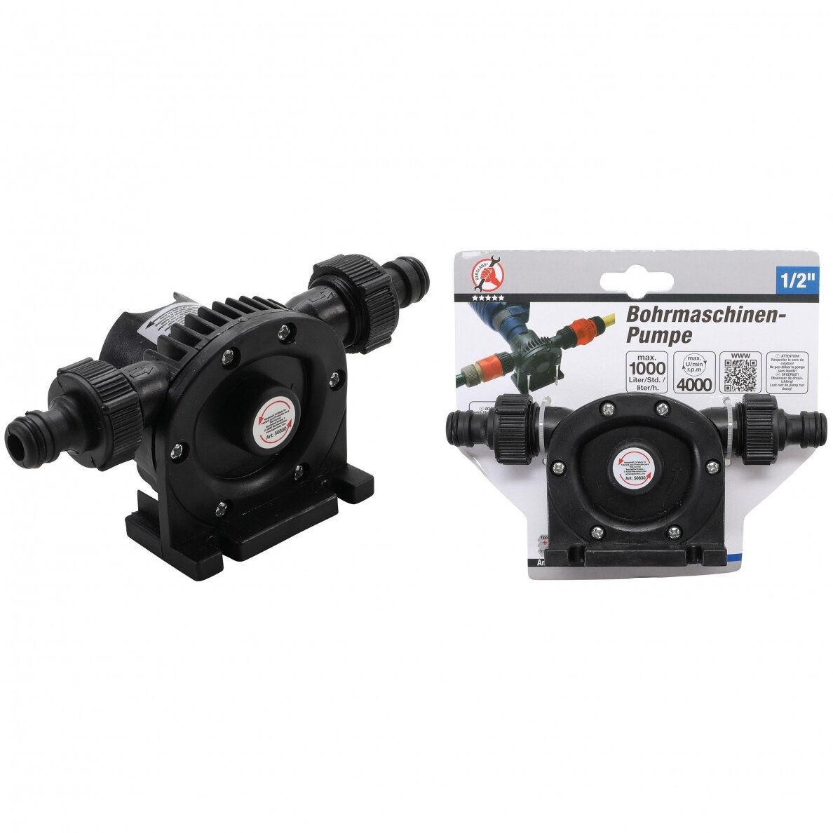 Siurblys su antgaliais statomas į grąžtą 1/2" 1000l/h 50830