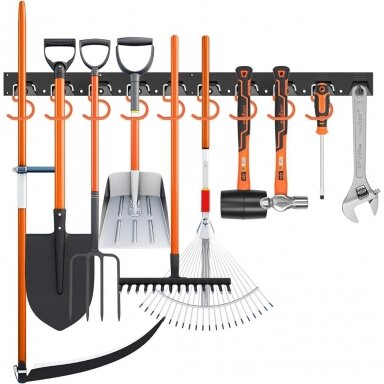 Sieninio tvirtinimo įrankių laikikliai 20 kablių 4vntx40cm 160cm Sieninio tvirtinimo įrankių laikikliai 20 kablių 4vntx40cm 160cm