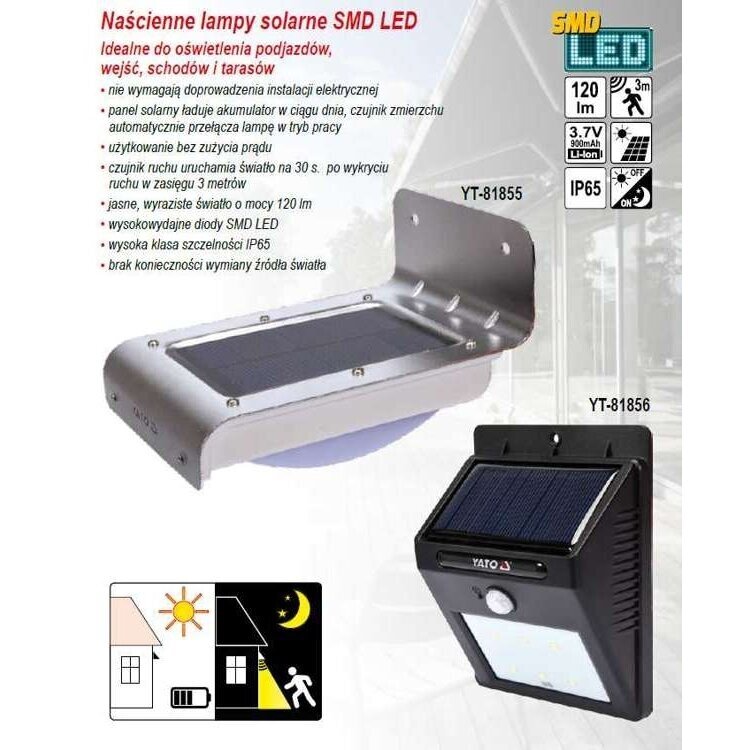Sieninis žibintas su saulės baterijomis su judesio davikliu 6 SMD LED 4 Sieninis žibintas su saulės baterijomis su judesio davikliu 6 SMD LED 4