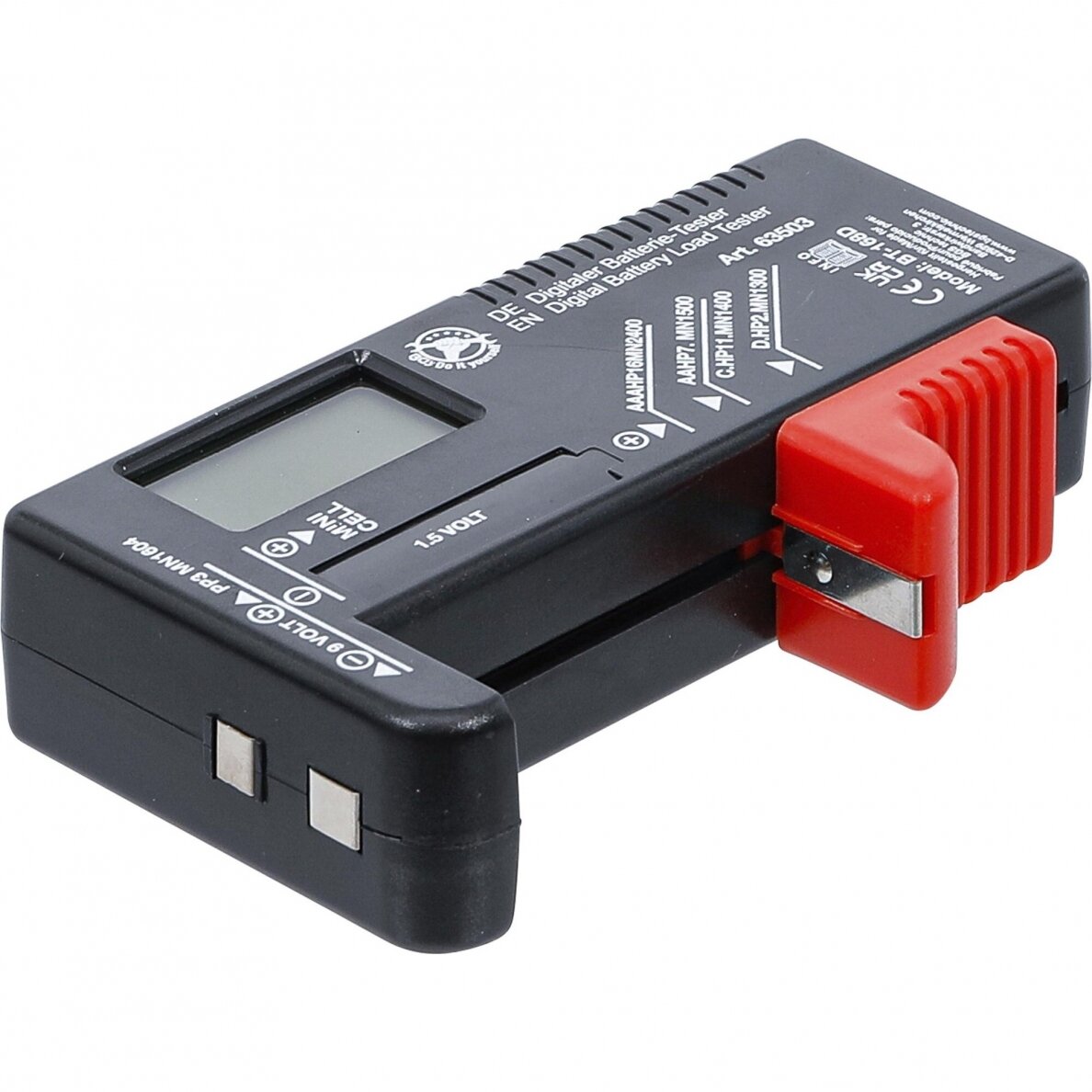 Skaitmeninis baterijų testeris 1.5V / 9V 63503 2 Skaitmeninis baterijų testeris 1.5V / 9V 63503 2