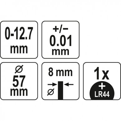 Skaitmeninė indikatorinė galvutė 0-12.7mm 2 Skaitmeninė indikatorinė galvutė 0-12.7mm 2