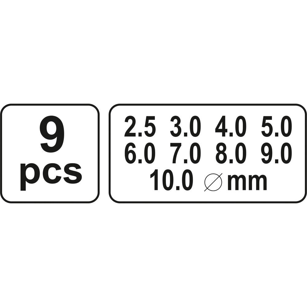 Skylių išmušėjų odoje rinkinys 9vnt. 2.5-10mm 3 Skylių išmušėjų odoje rinkinys 9vnt. 2.5-10mm 3