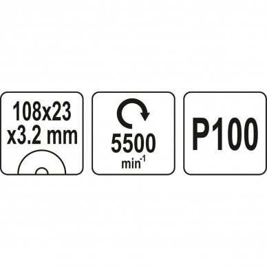 Šlifavimo diskas grandinių galandinimo staklėms 108x23x3.2mm 1 Šlifavimo diskas grandinių galandinimo staklėms 108x23x3.2mm 1