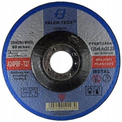 Šlifavimo diskas 125mm 6.4mm 22.2mm Šlifavimo diskas 125mm 6.4mm 22.2mm