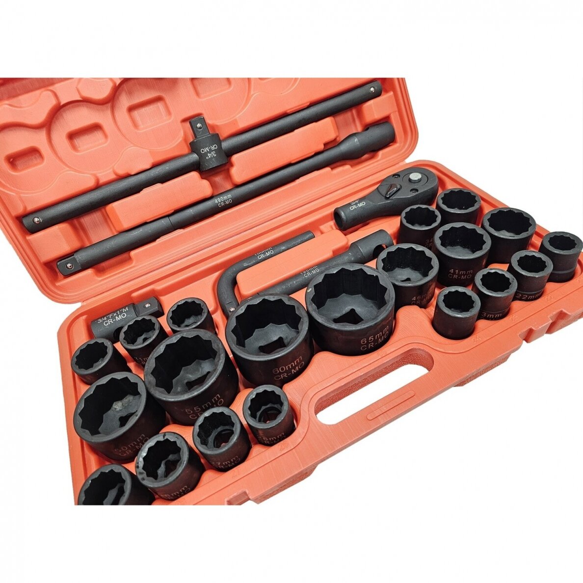 Galvučių rinkinys 12 kampų 3/4" + 1" 26vnt. (21-65mm) 2 Galvučių rinkinys 12 kampų 3/4" + 1" 26vnt. (21-65mm) 2