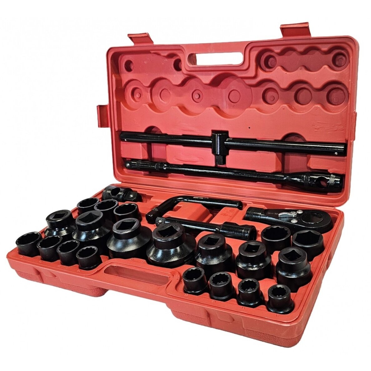 Galvučių rinkinys 6 ir 12 kampų 3/4" + 1" 26vnt. (17-65mm) 1
