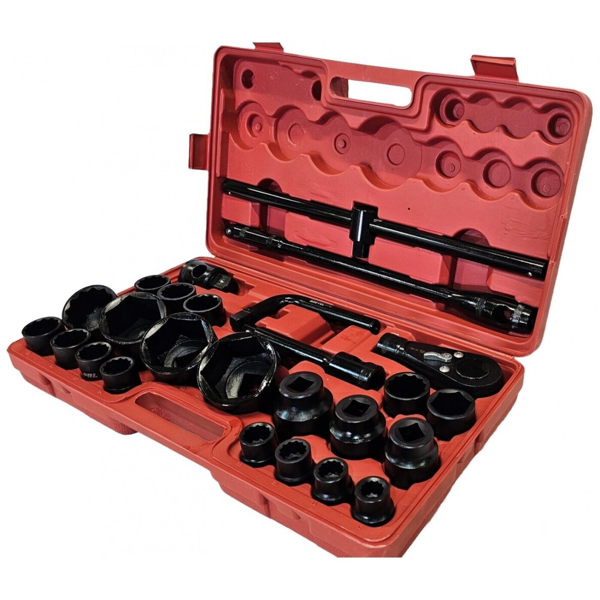 Galvučių rinkinys 6 ir 12 kampų 3/4" + 1" 26vnt. (17-65mm) 3