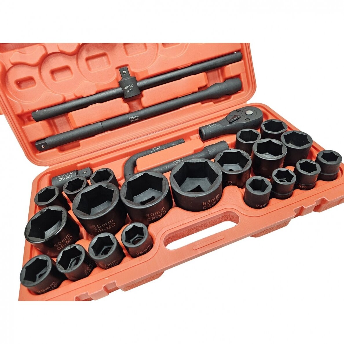 Galvučių rinkinys 6 kampų 3/4" + 1" 26vnt. (21-65mm) 1 Galvučių rinkinys 6 kampų 3/4" + 1" 26vnt. (21-65mm) 1
