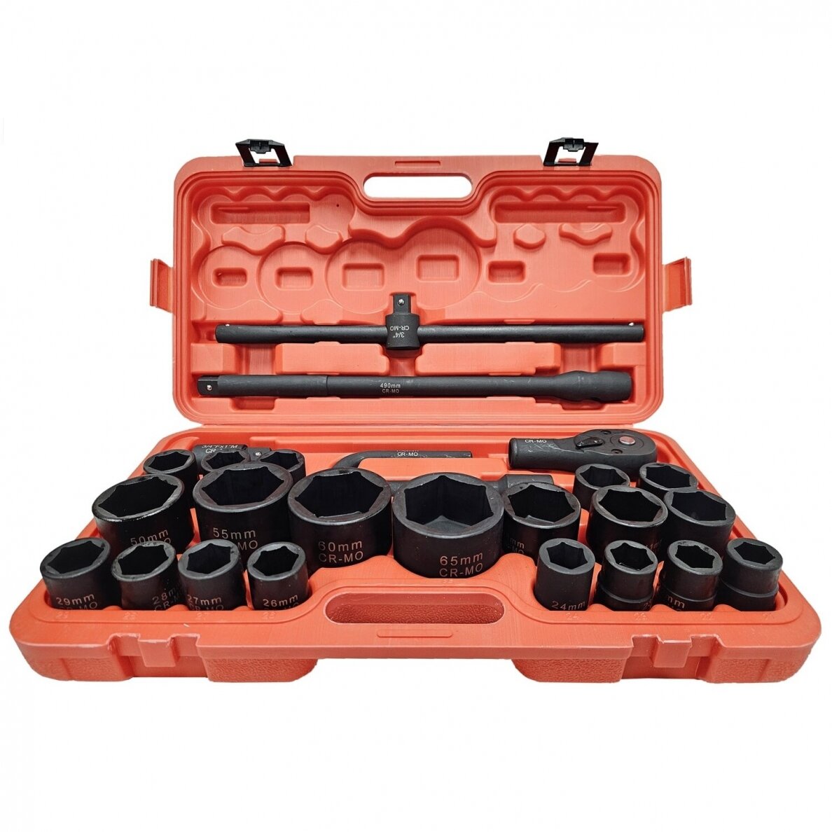 Galvučių rinkinys 6 kampų 3/4" + 1"  26vnt. (21-65mm) 3