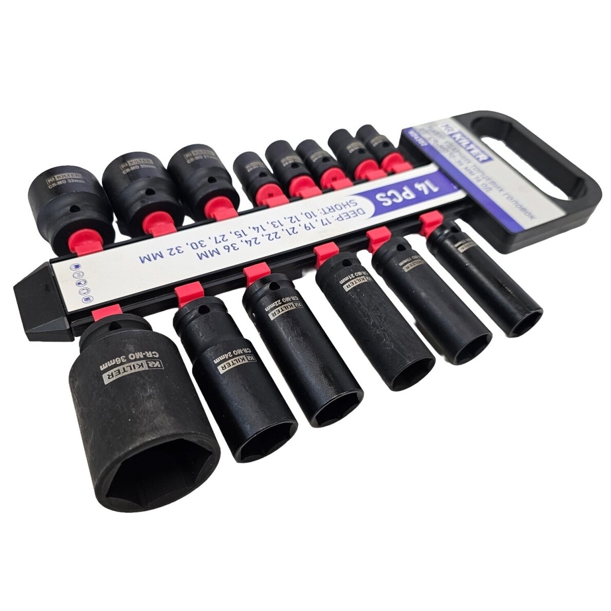 Smūginių ilgų galvučių rinkinys 1/2" 10-36mm 14vnt. 1