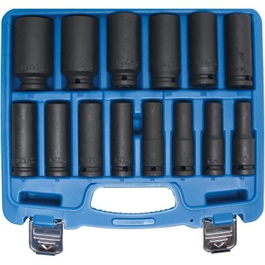 Smūginių ilgų galvučių rinkinys 1/2" 10-32mm 14vnt. Smūginių ilgų galvučių rinkinys 1/2" 10-32mm 14vnt.