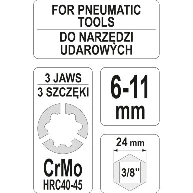 Smeigių išsukėjas 6-11mm YT-06255 3 Smeigių išsukėjas 6-11mm YT-06255 3