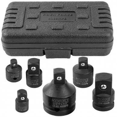 Smūginių adapterių rinkinys 6vnt. 1/4", 3/8", 1/2", 3/4" 1