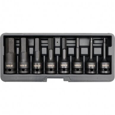 Smūginių antgalių rinkinys hex 1/2" 5-19mm 8vnt. Smūginių antgalių rinkinys hex 1/2" 5-19mm 8vnt.