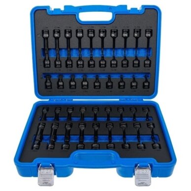 Smūginių antgalių rinkinys torx/hex/spline 1/2" 56vnt. 7298 Smūginių antgalių rinkinys torx/hex/spline 1/2" 56vnt. 7298