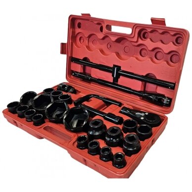 Galvučių rinkinys 6 ir 12 kampų 3/4" + 1" 26vnt. (17-65mm) 3