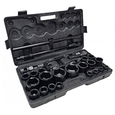 Galvučių rinkinys 6 kampų 3/4" + 1"  26vnt. (21-65mm) 2