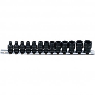 Smūginių galvučių rinkinys 1/4" 4-14mm 13vnt. 5296 1 Smūginių galvučių rinkinys 1/4" 4-14mm 13vnt. 5296 1