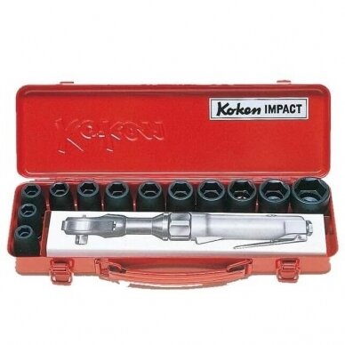 Smūginių galvučių rinkinys 1/2" 10-27mm 12vnt. 1 Smūginių galvučių rinkinys 1/2" 10-27mm 12vnt. 1