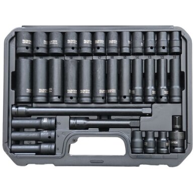 Smūginių galvučių rinkinys, ilgos/trumpos su priedais 1/2″ 8-22mm 33vnt. 1