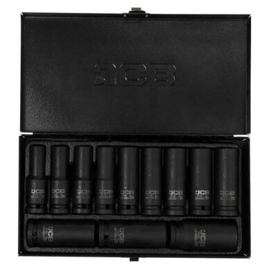 Smūginių ilgų galvučių rinkinys 1/2" 10-24mm 12vnt. 2