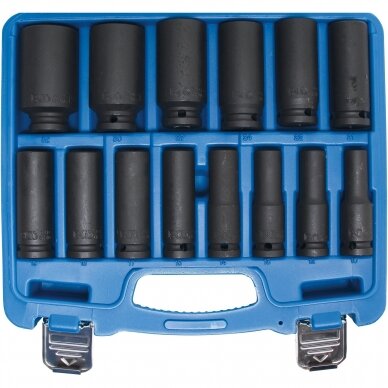 Smūginių ilgų galvučių rinkinys 1/2" 10-32mm 14vnt. Smūginių ilgų galvučių rinkinys 1/2" 10-32mm 14vnt.