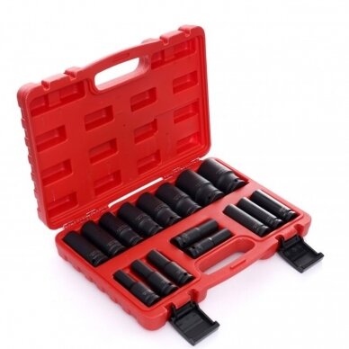 Smūginių ilgų galvučių rinkinys 1/2" 10-32mm 16vnt. 2