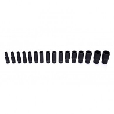 Smūginių ilgų galvučių rinkinys 1/2" 10-32mm 16vnt. 5